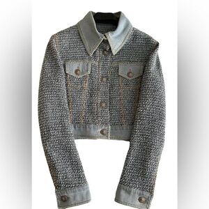 Chanel stylish blue grey Tweed Women's Jacket